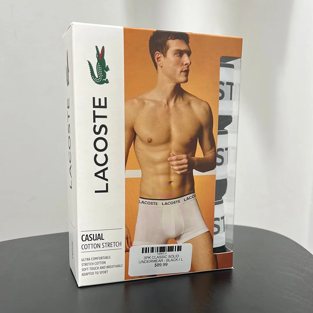 3PK CLASSIC SOLID UNDERWEAR - BLACK