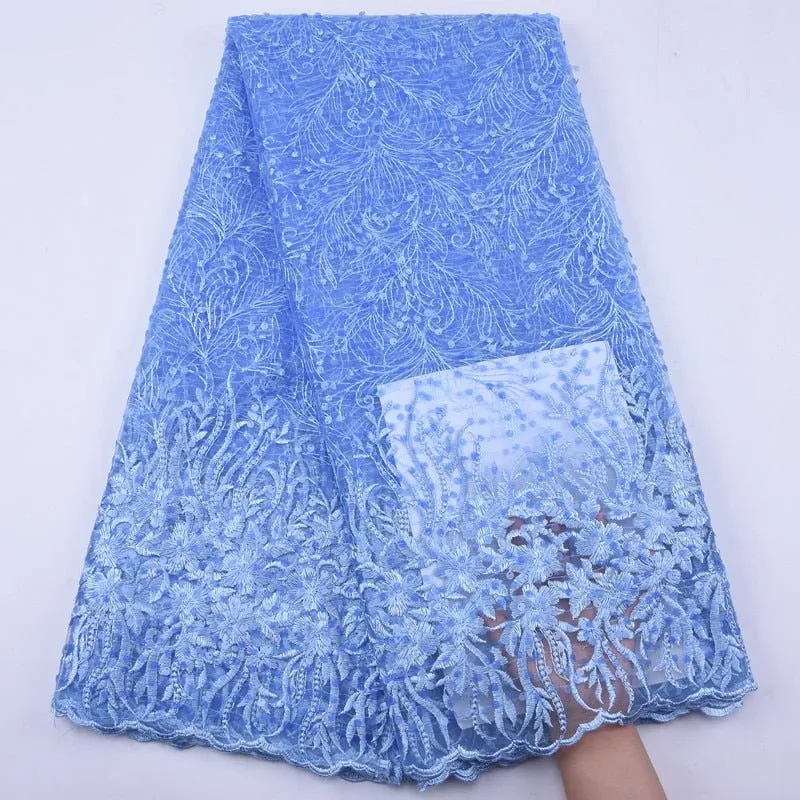 5 YARDS / 6 COLORS / Eileen Sequin Glitter Sequin Beaded Embroidery Tulle Mesh Lace Party Prom Bridal Dress Fabric
