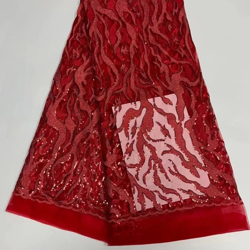 5 YARDS / 9 COLORS / Sacha Tone on Tone Glitter Sequin Beaded Embroidery Tulle Mesh Lace Party Prom Bridal Dress Fabric