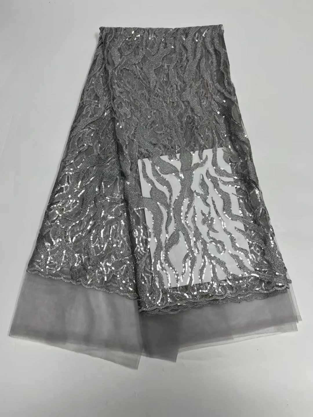 5 YARDS / 9 COLORS / Sacha Tone on Tone Glitter Sequin Beaded Embroidery Tulle Mesh Lace Party Prom Bridal Dress Fabric