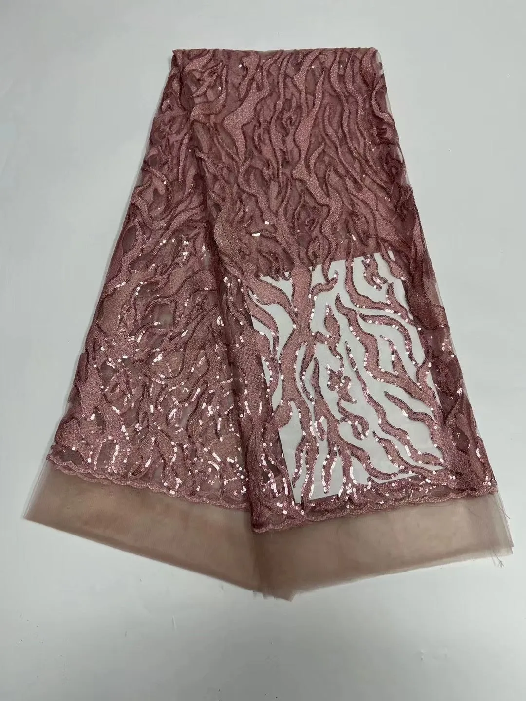 5 YARDS / 9 COLORS / Sacha Tone on Tone Glitter Sequin Beaded Embroidery Tulle Mesh Lace Party Prom Bridal Dress Fabric