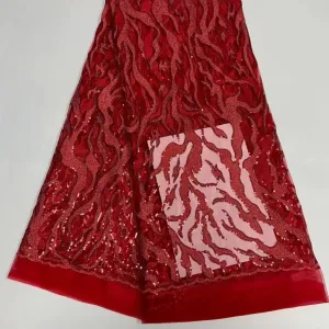 5 YARDS / 9 COLORS / Sacha Tone on Tone Glitter Sequin Beaded Embroidery Tulle Mesh Lace Party Prom Bridal Dress Fabric