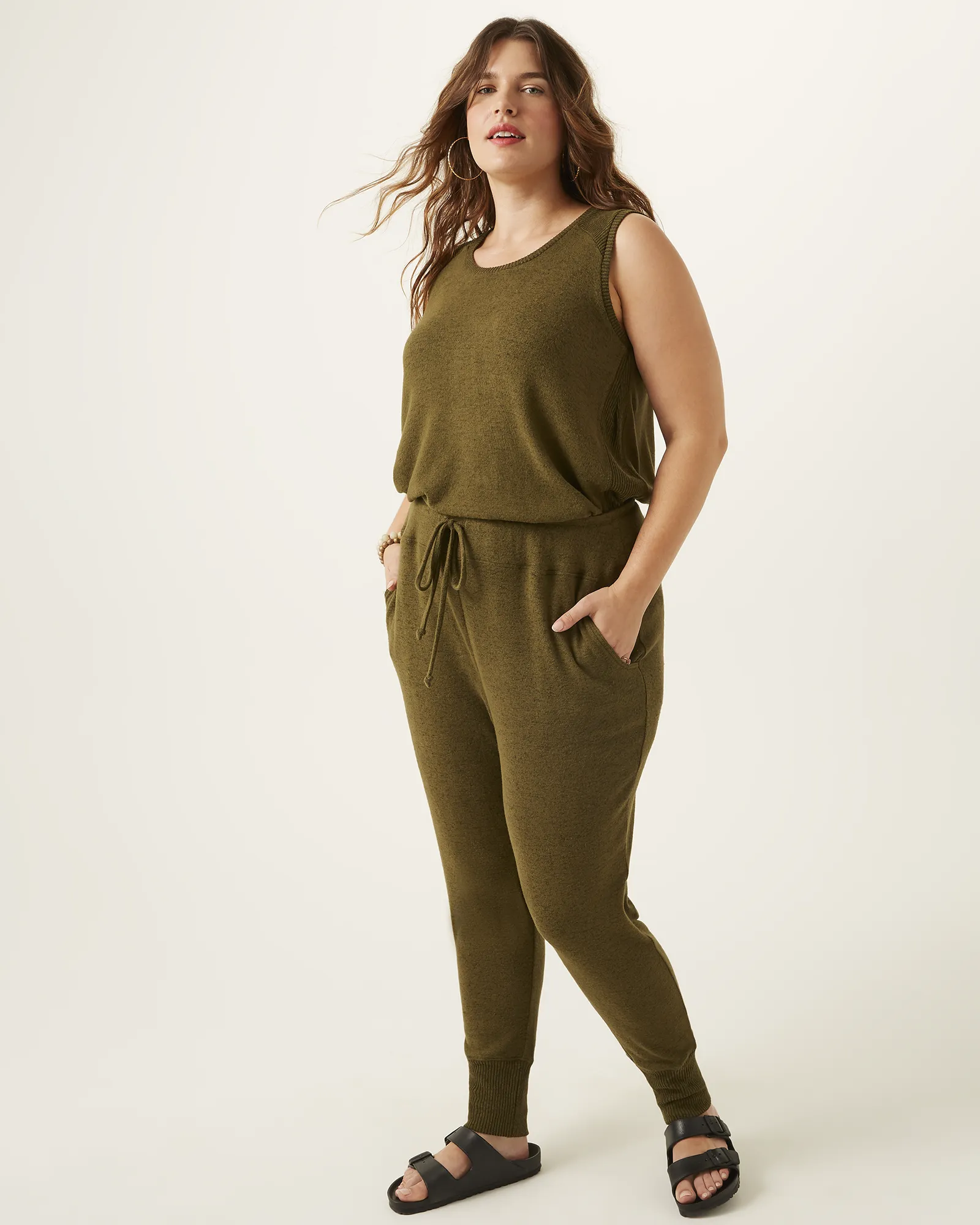 Angelica Ribbed Joggers | Olive Green