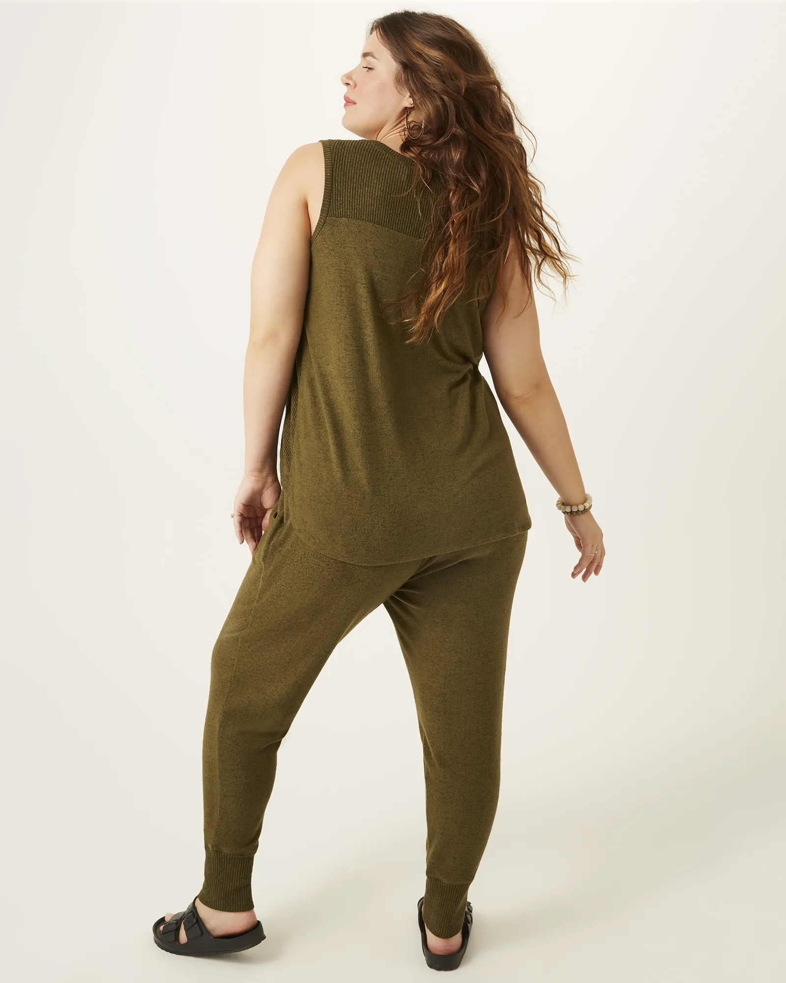 Angelica Ribbed Joggers | Olive Green