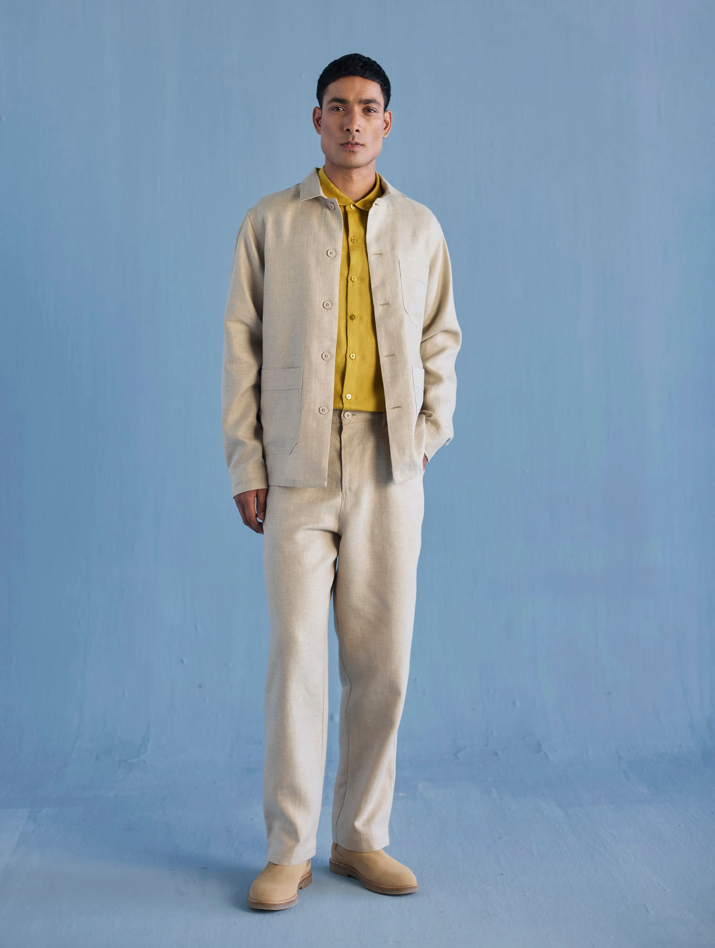 Ansh Forever Linen Shacket - Earth