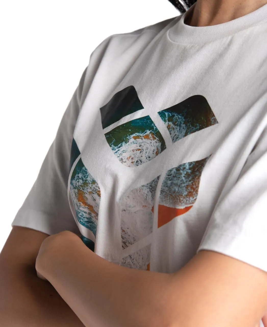 ARENA Unisex Planet Water Cotton T-Shirt Short Sleeve Crew Neck Regular Fit Athletic Workout Top Cozy Active Tee