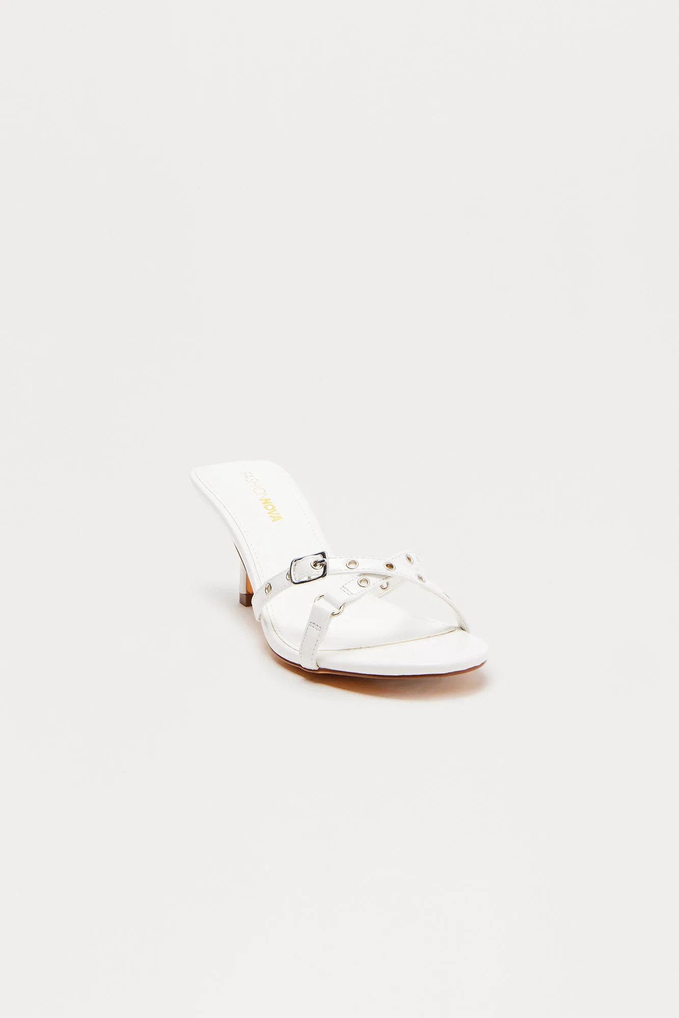 Astor Buckle Heels - White