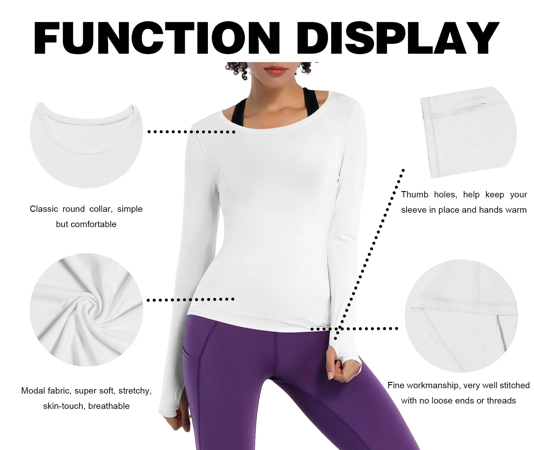 Athlete Long Sleeve Tops white ins_Plus Size
