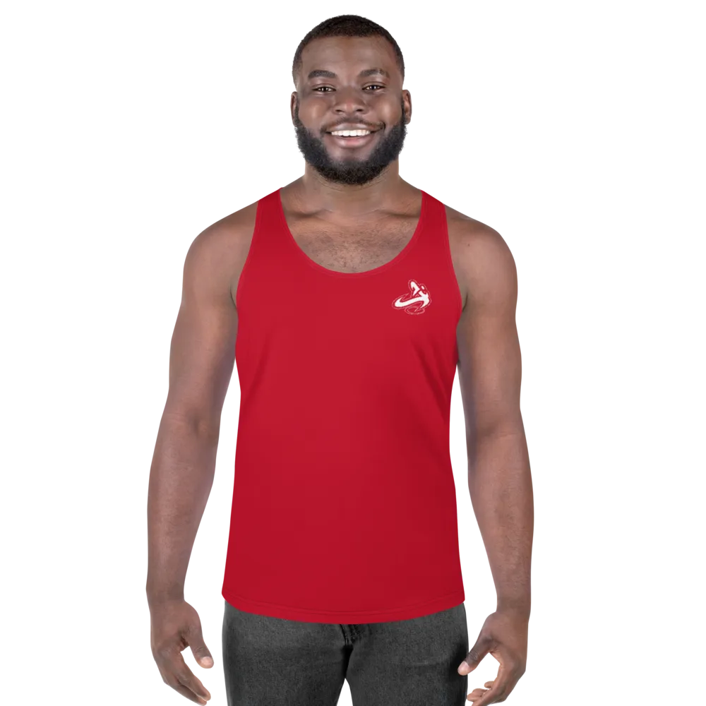 Athletic Apparatus Red White logo Unisex Tank Top