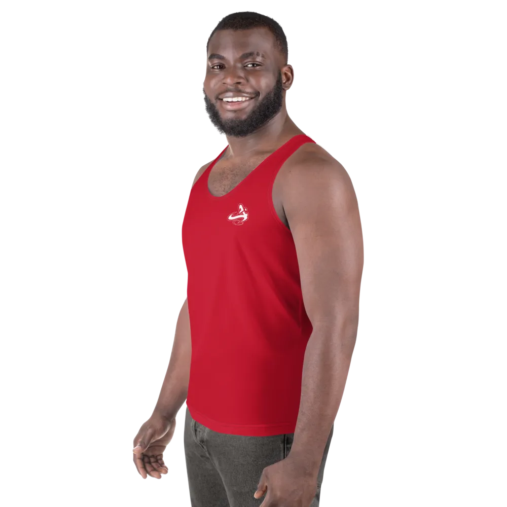 Athletic Apparatus Red White logo Unisex Tank Top