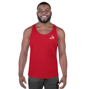 Athletic Apparatus Red White logo Unisex Tank Top