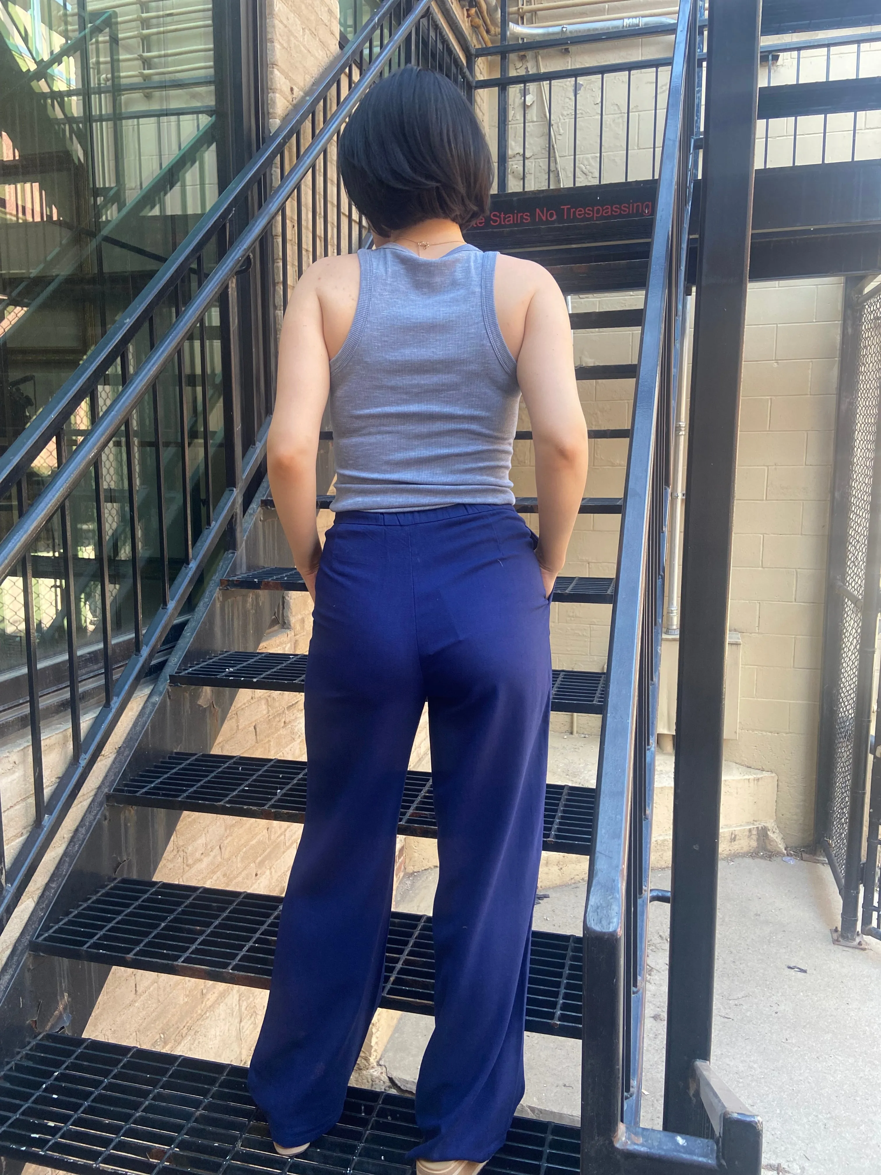 Aven Navy Linen Pants