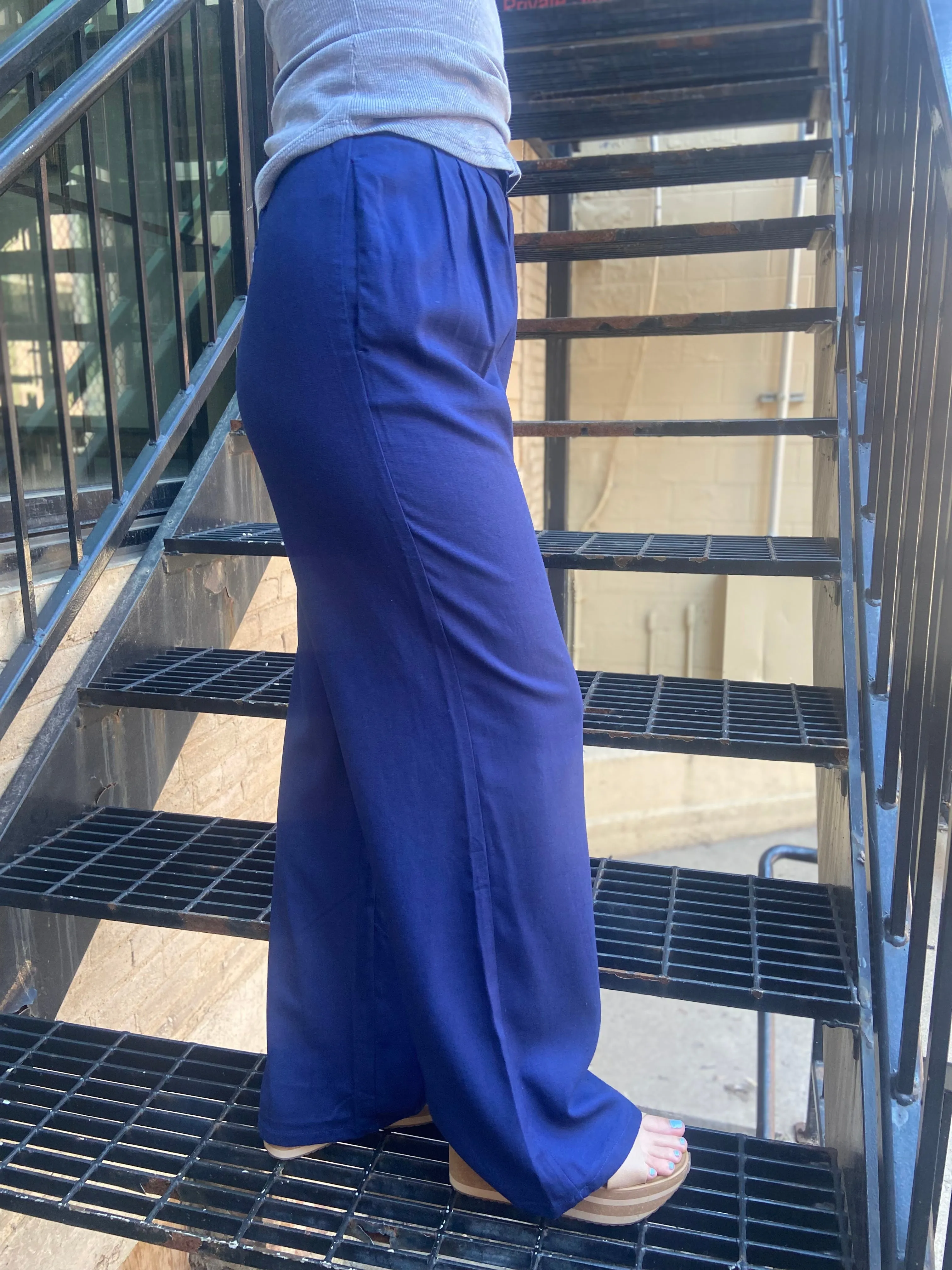Aven Navy Linen Pants