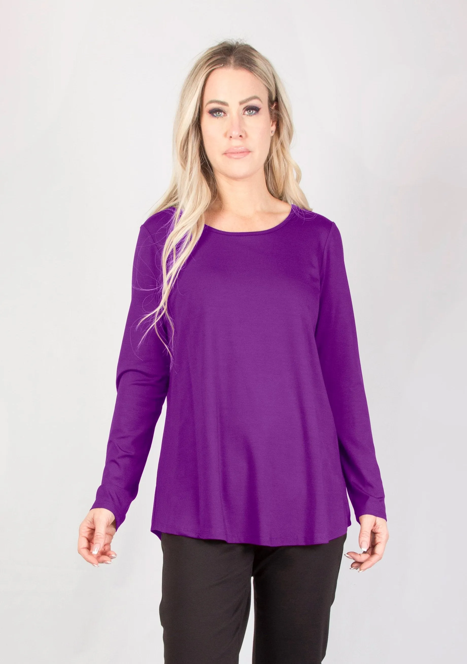 Bamboo Crewneck Tee, Fit & Flare