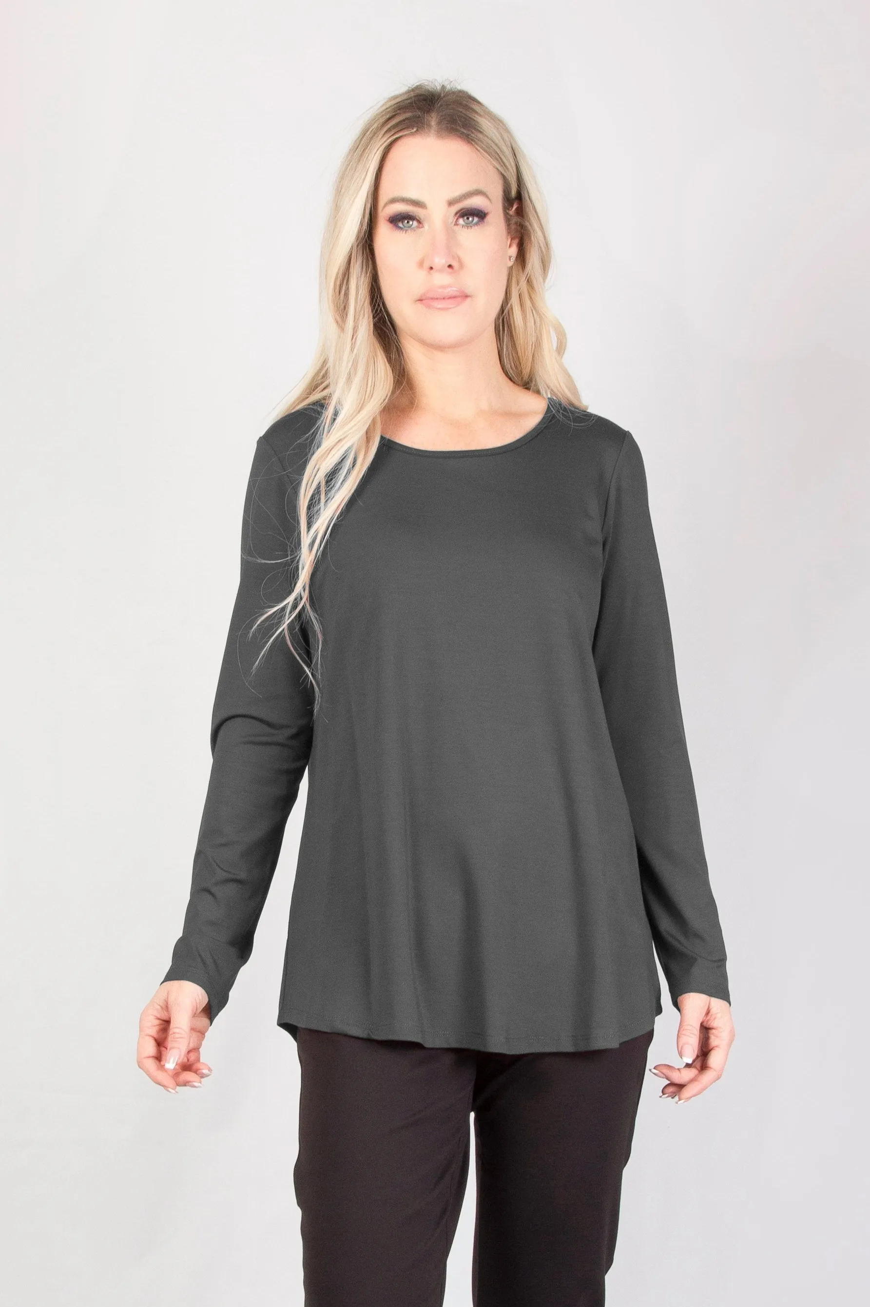 Bamboo Crewneck Tee, Fit & Flare