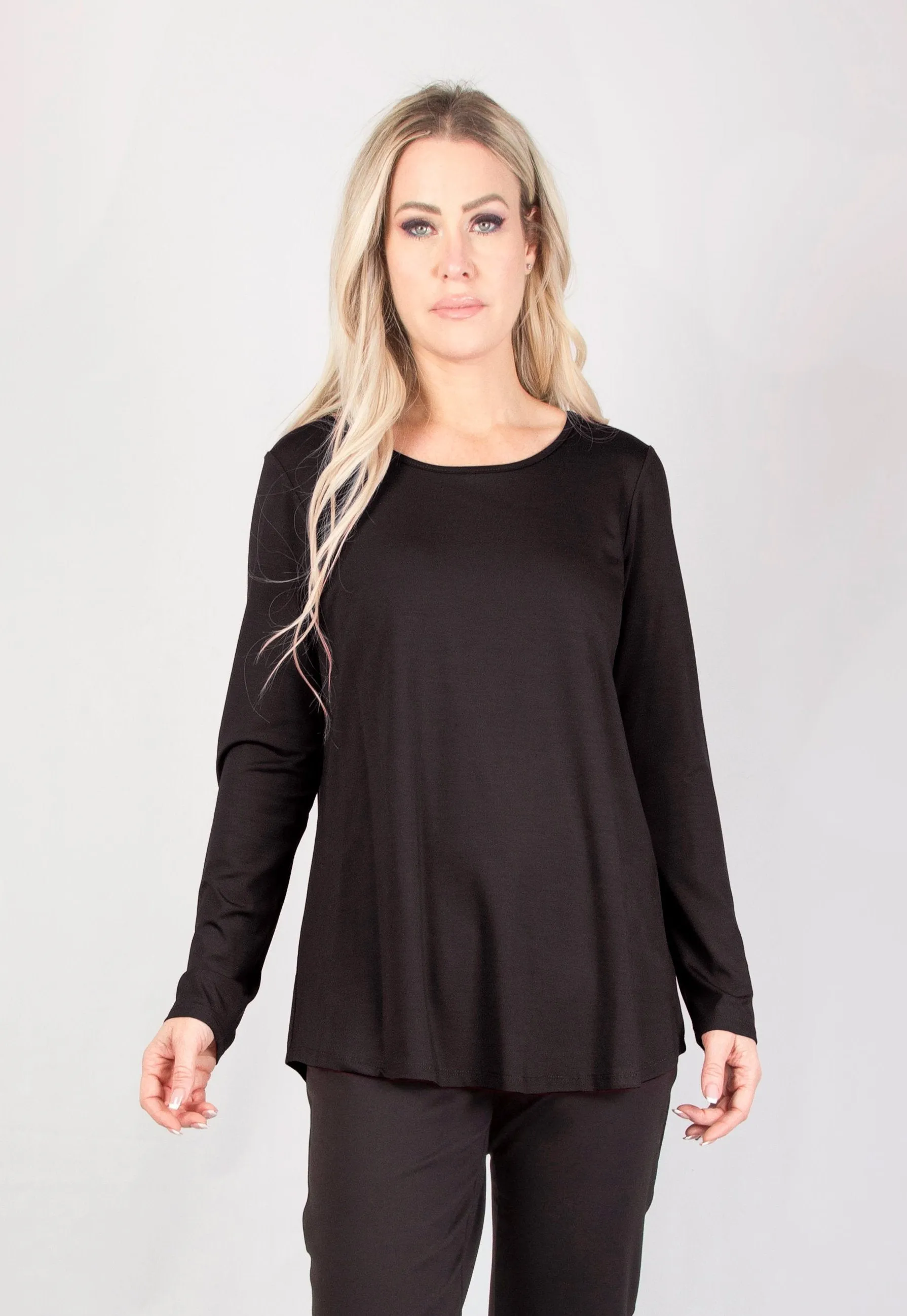 Bamboo Crewneck Tee, Fit & Flare