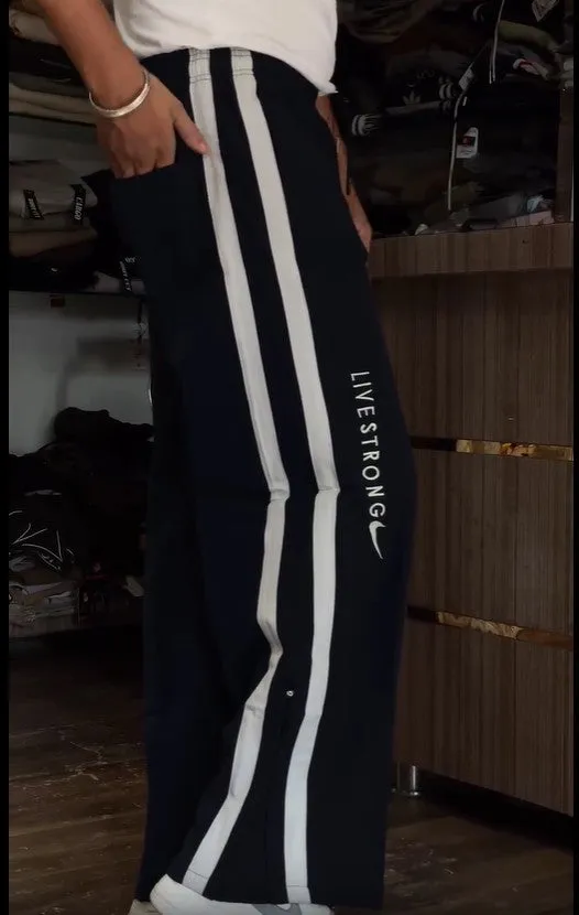 Black Convertible Bootcut Track Pant