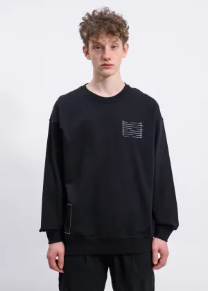 Black Numbered Graphic Sweatshirt