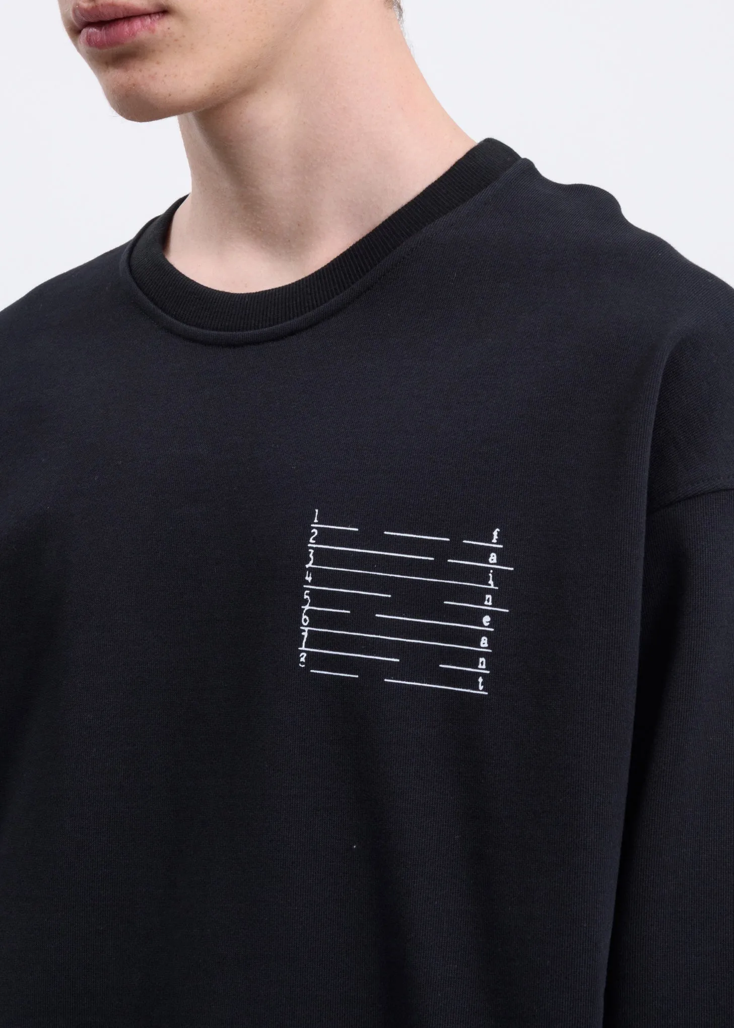 Black Numbered Graphic Sweatshirt