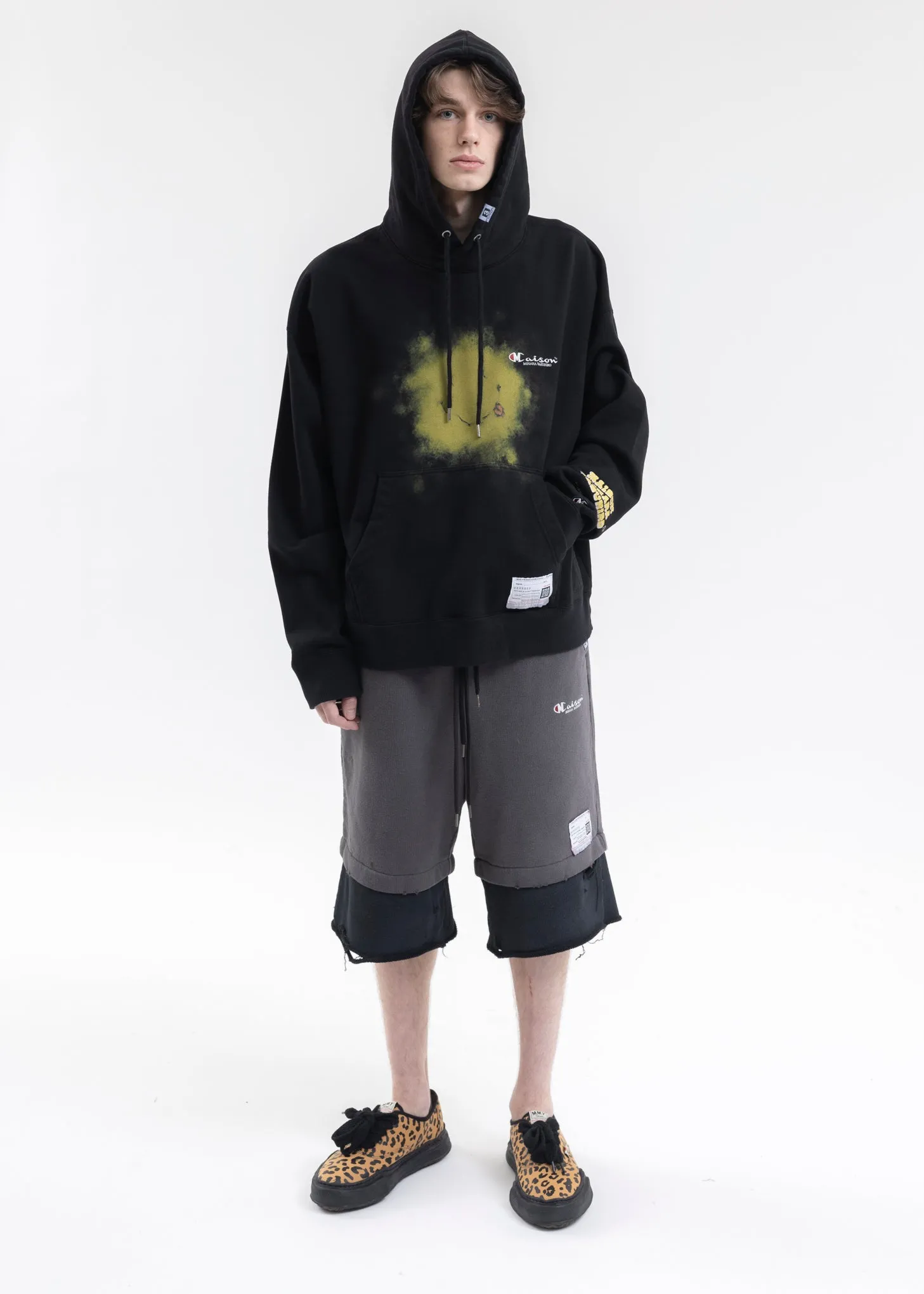 Black Printed Pullover Hoodies