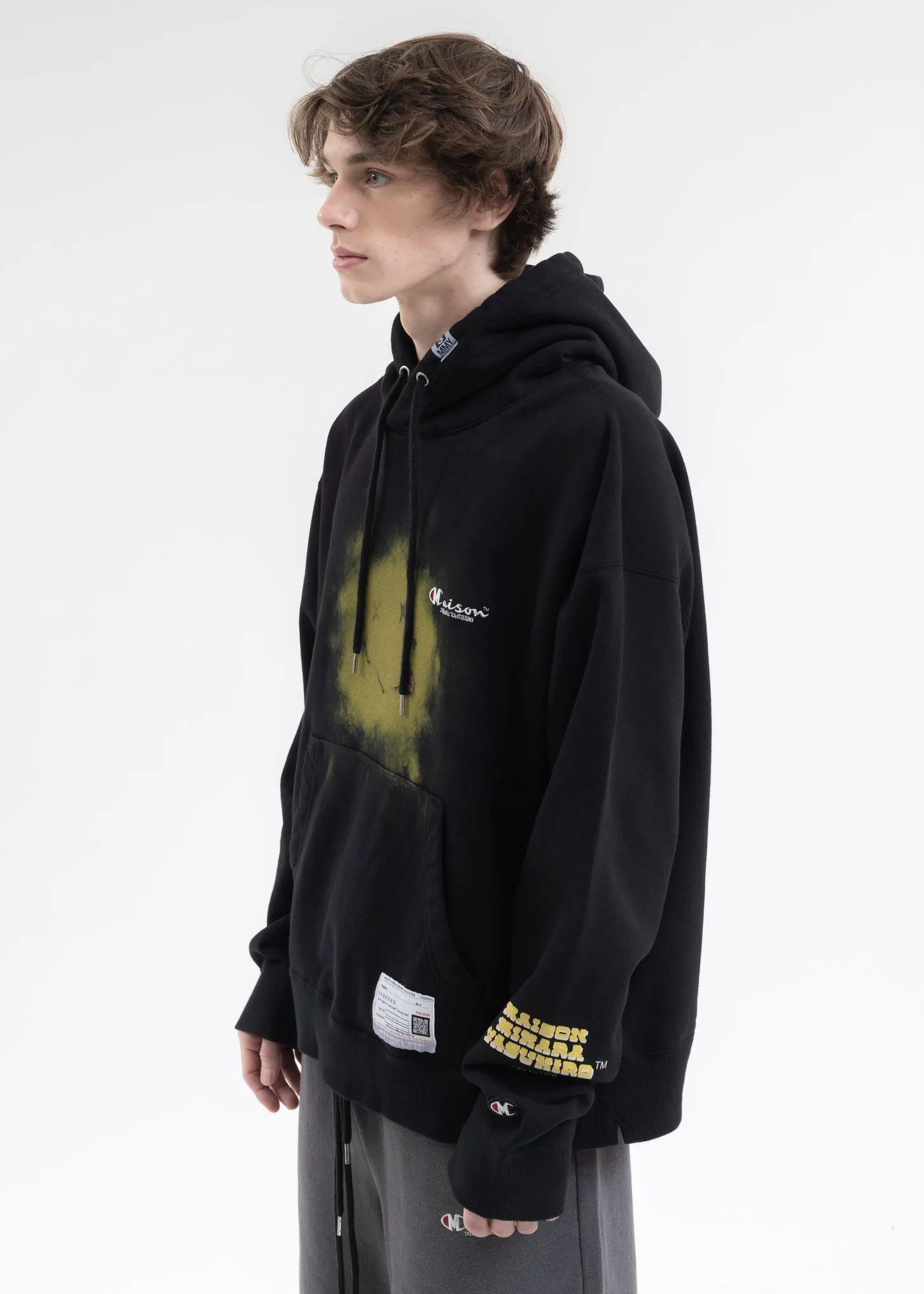 Black Printed Pullover Hoodies