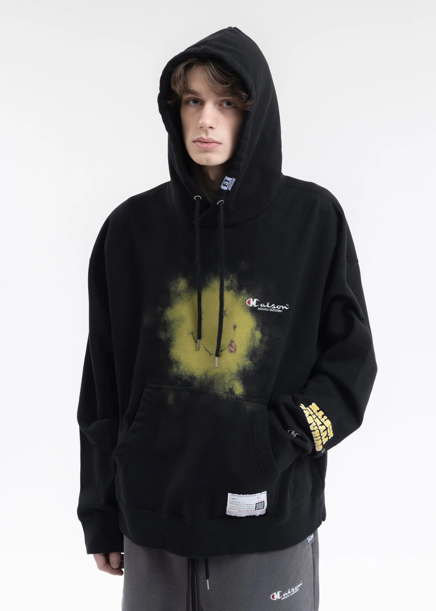 Black Printed Pullover Hoodies