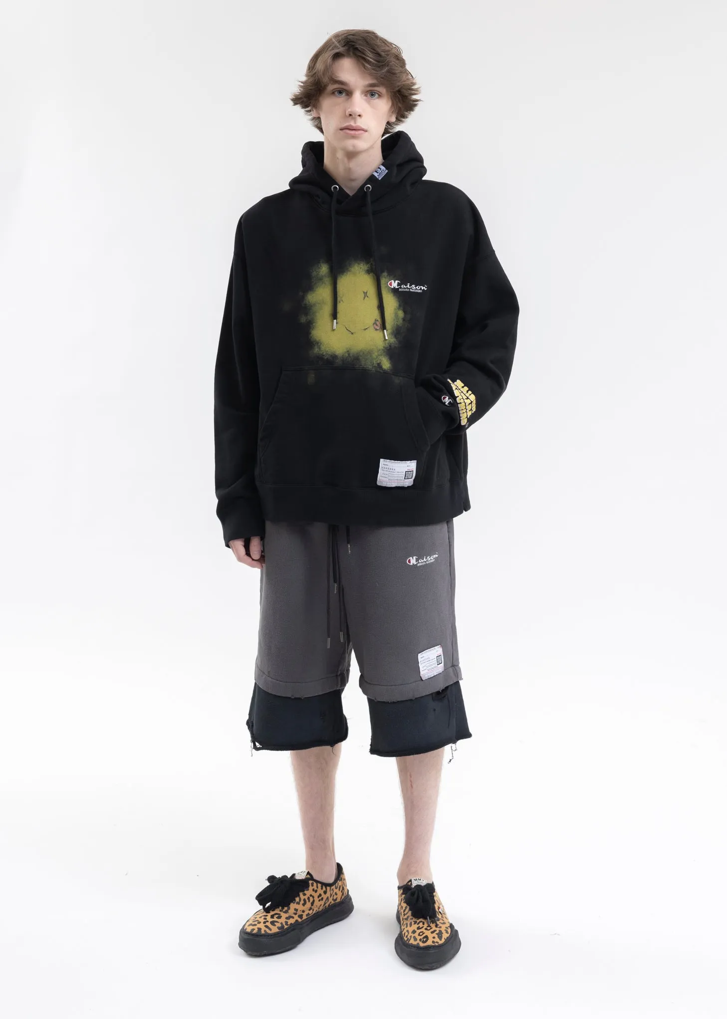 Black Printed Pullover Hoodies
