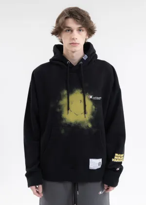Black Printed Pullover Hoodies