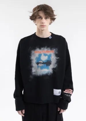 Black Printed Pullover Sweater