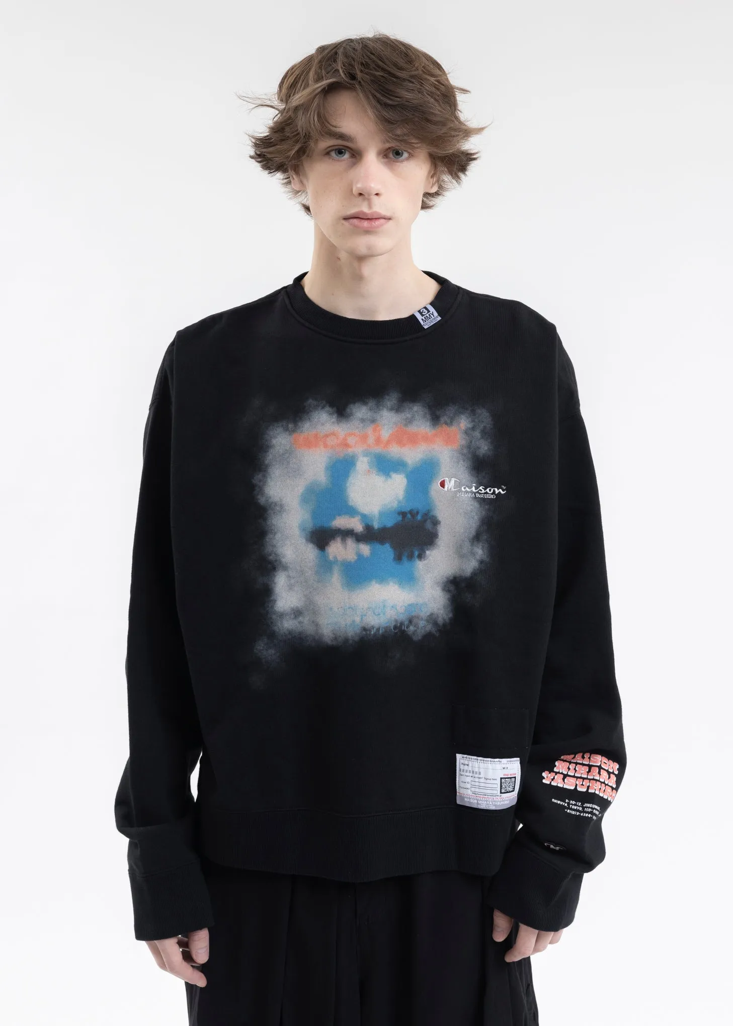 Black Printed Pullover Sweater