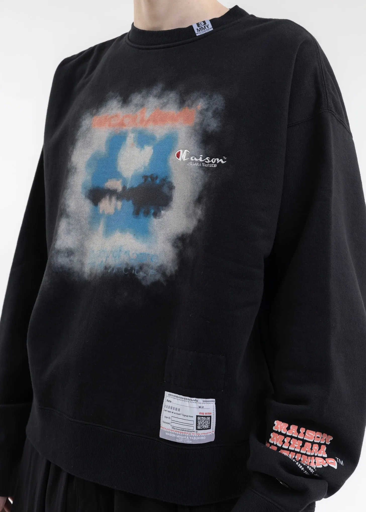 Black Printed Pullover Sweater