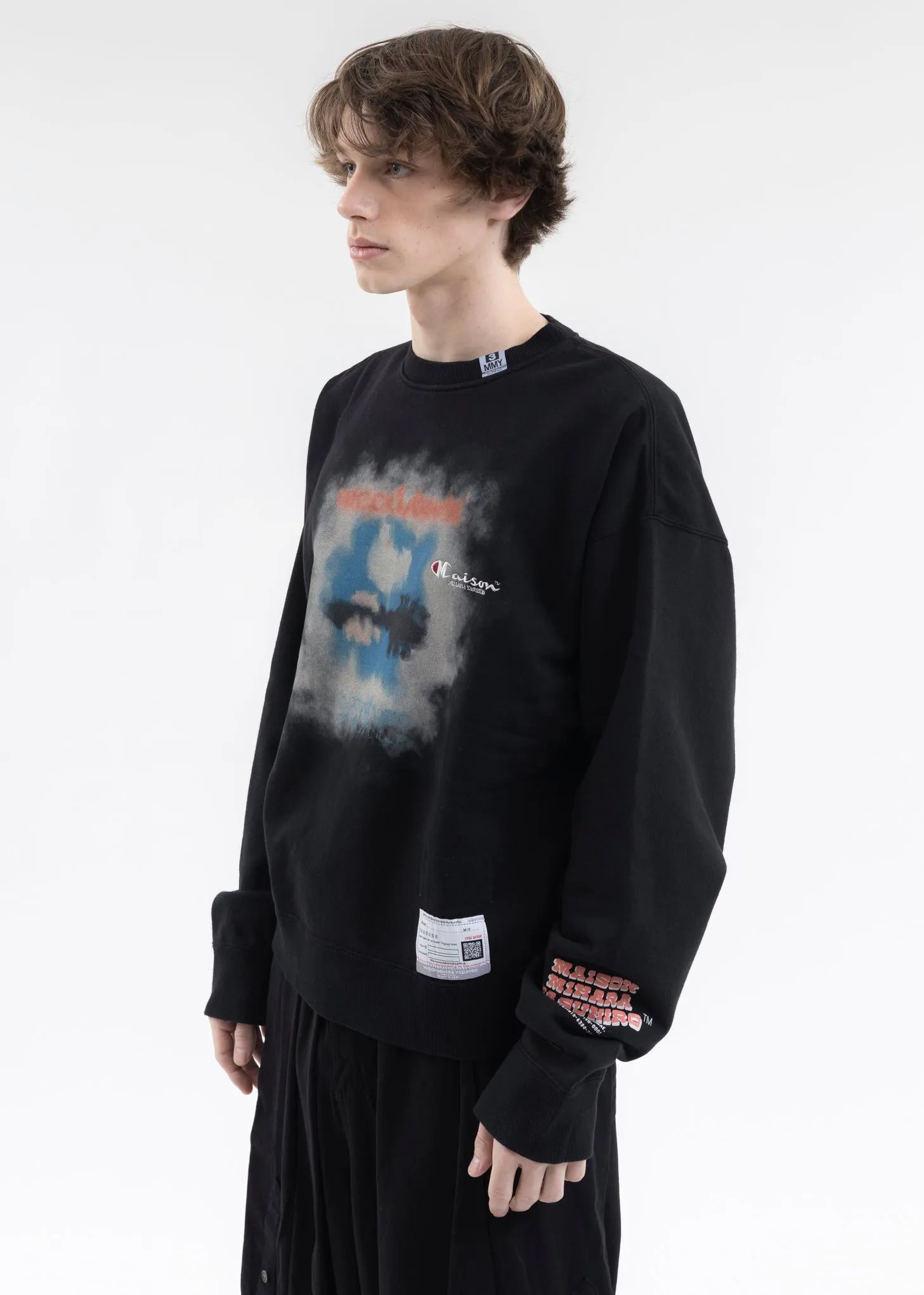 Black Printed Pullover Sweater