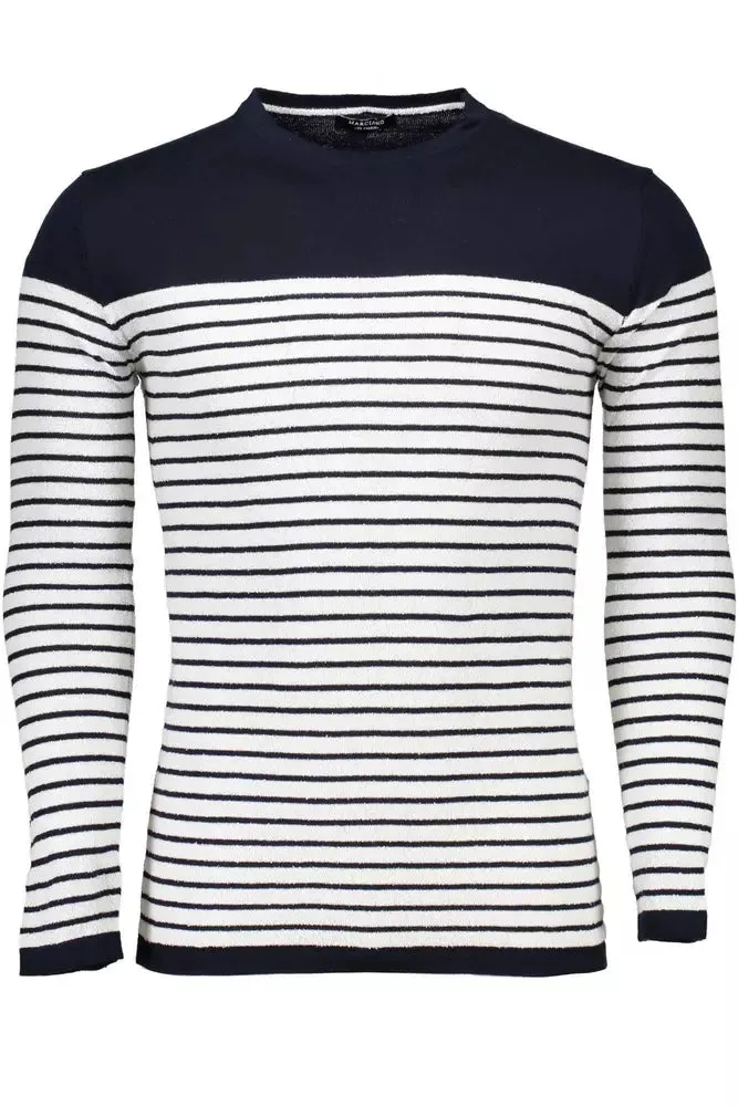 Blue Cotton Mens Sweater