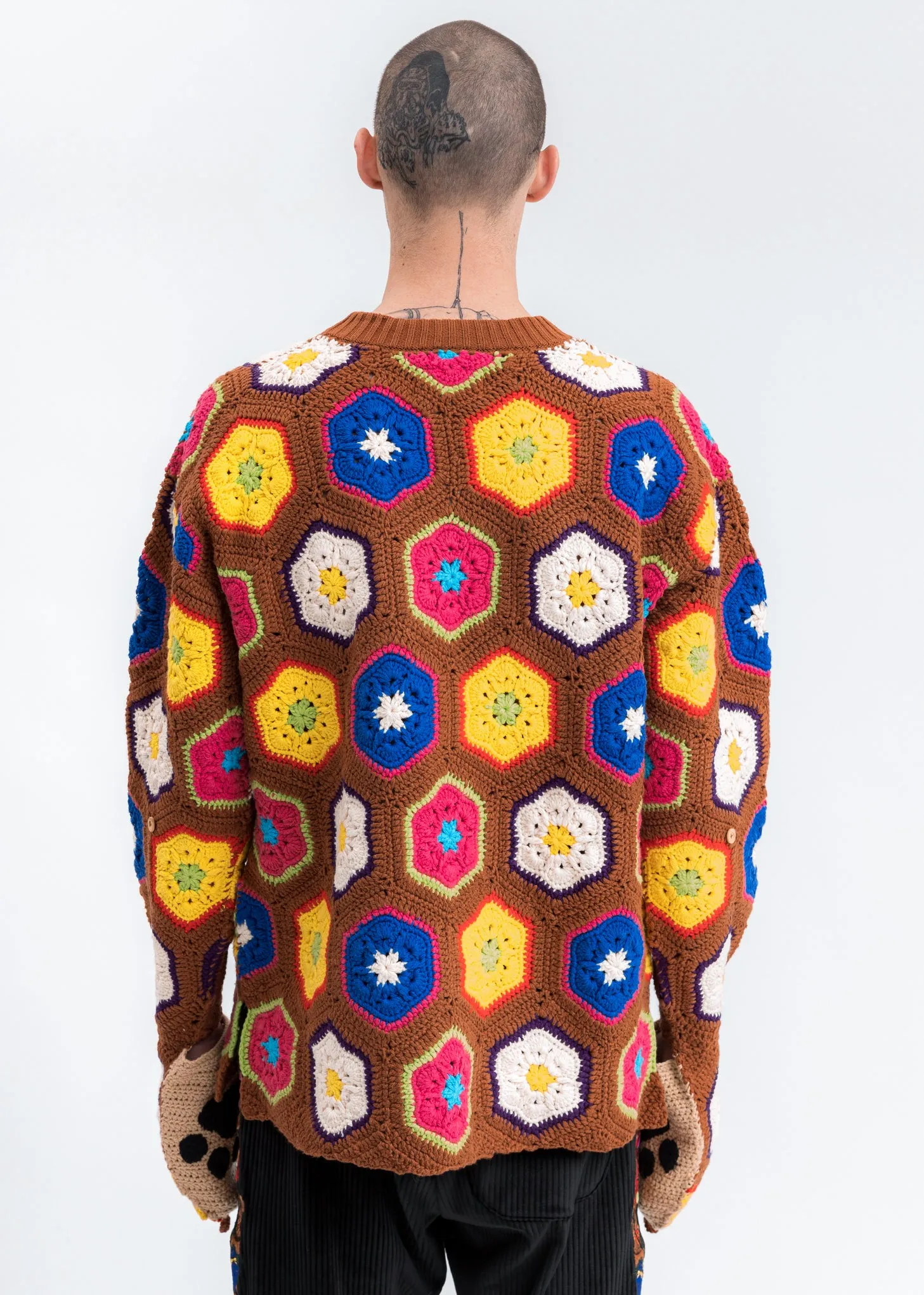 Brown Hand Crochet Bear Pullover