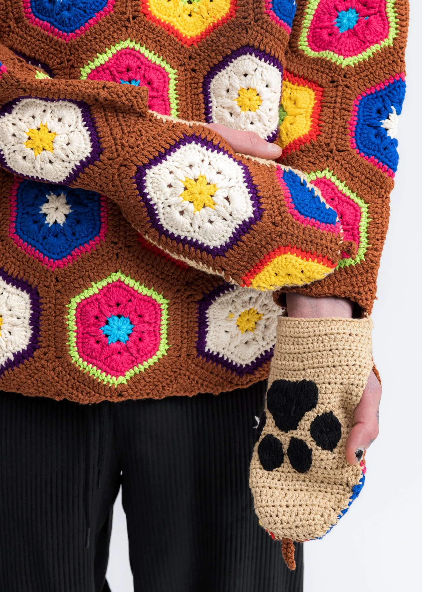 Brown Hand Crochet Bear Pullover