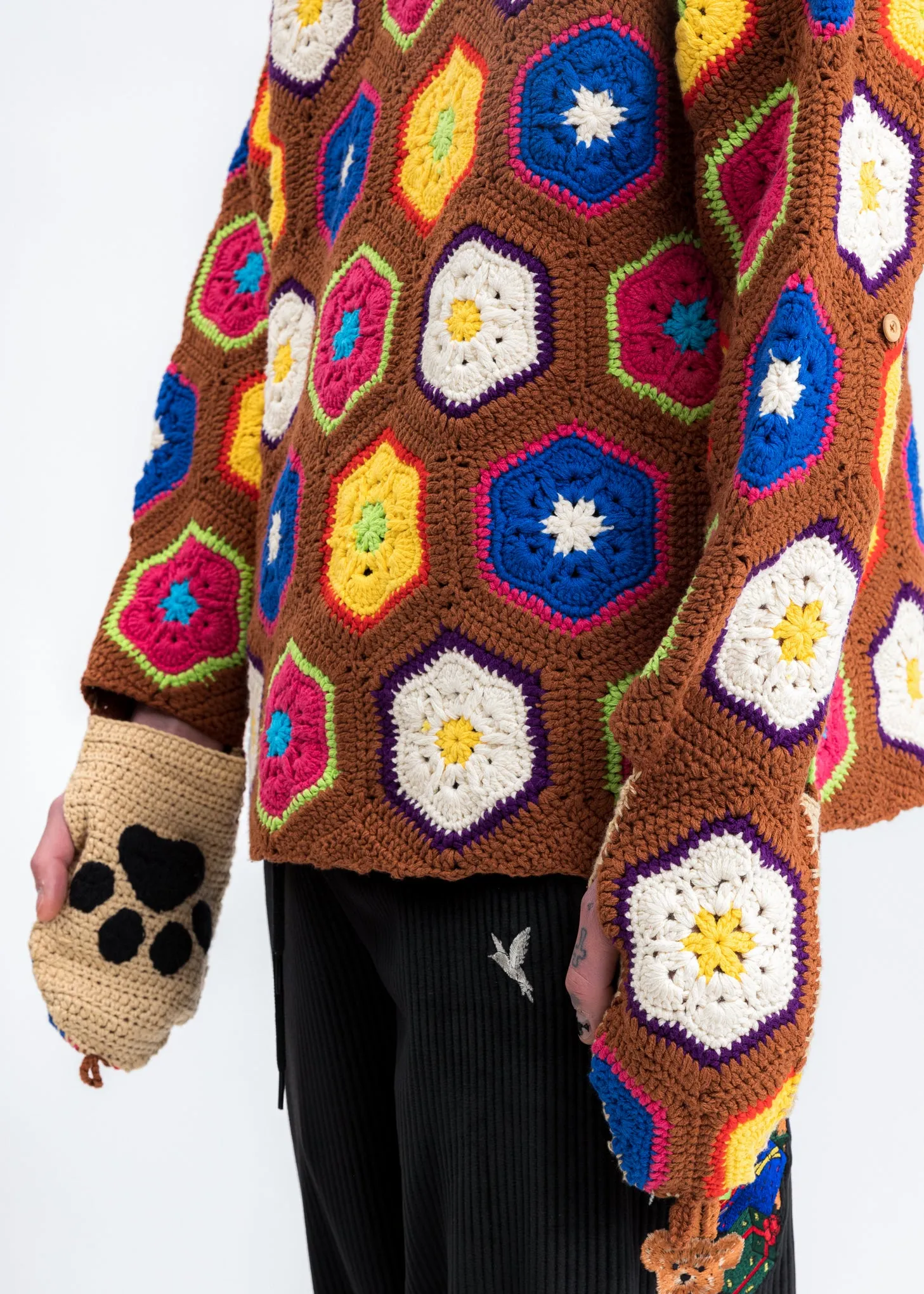 Brown Hand Crochet Bear Pullover