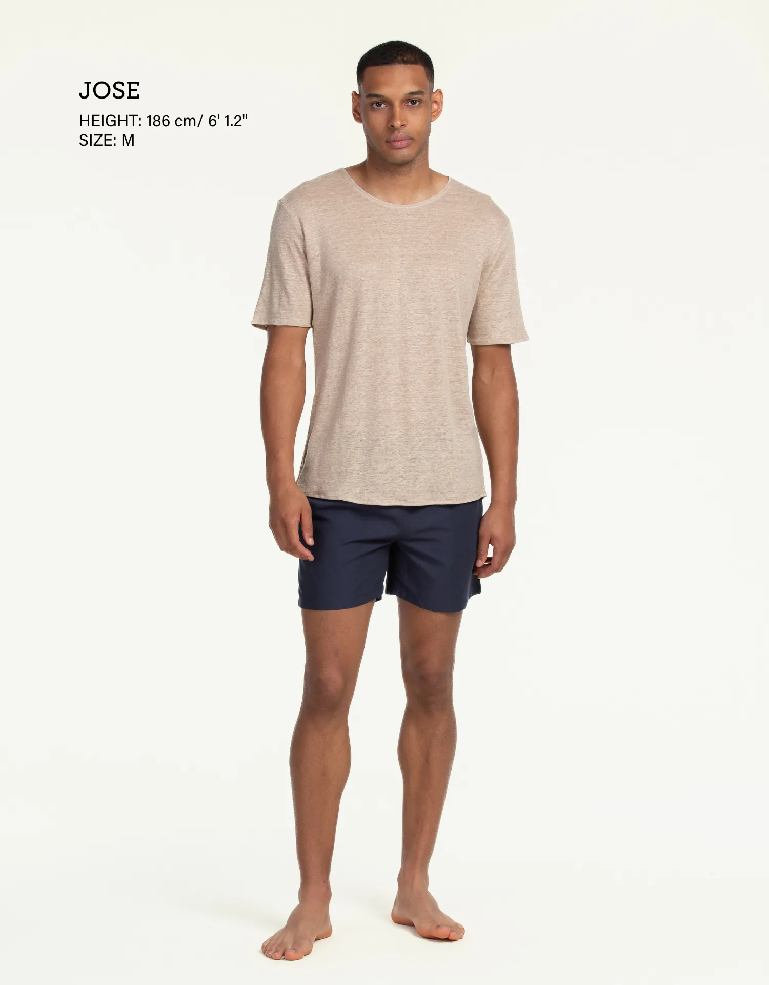 C-NECK LINEN SAND