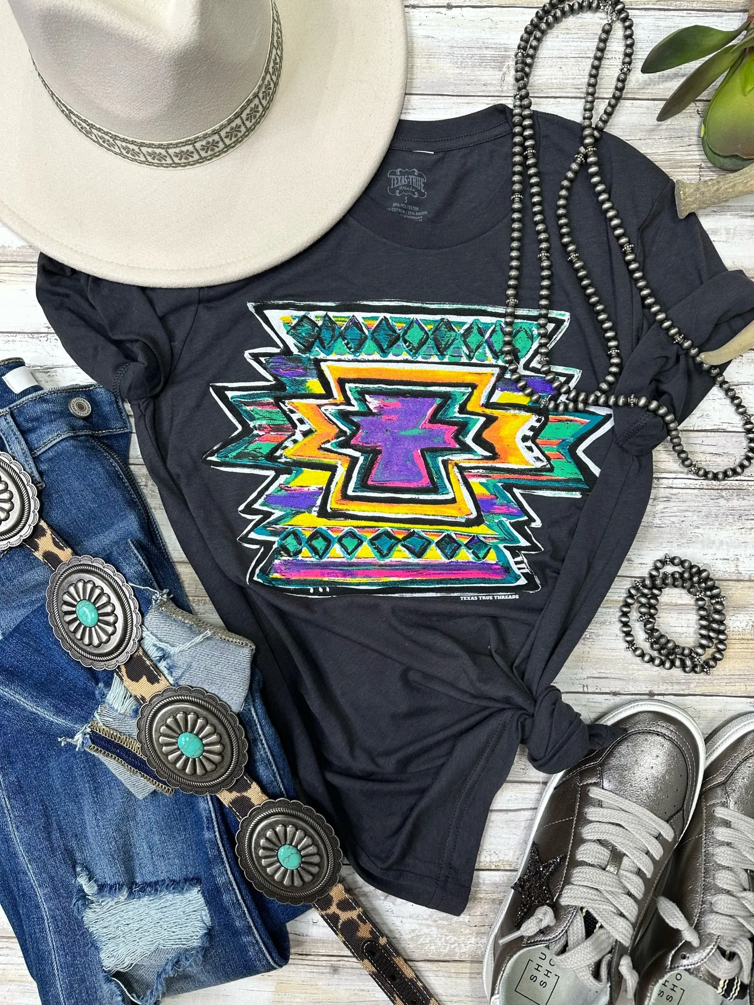 Callie's Aztec Graphic Tee By Texas True Threads