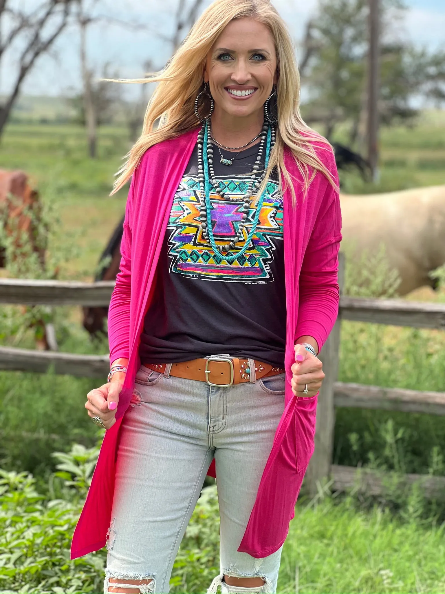 Callie's Aztec Graphic Tee By Texas True Threads