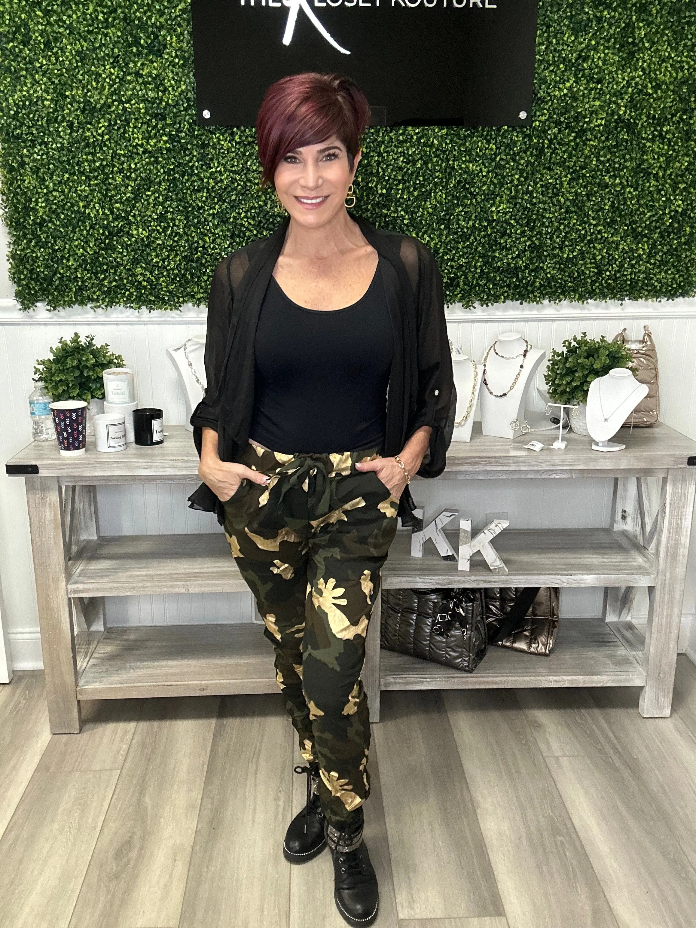 Cargo Joggers with Foil Accent