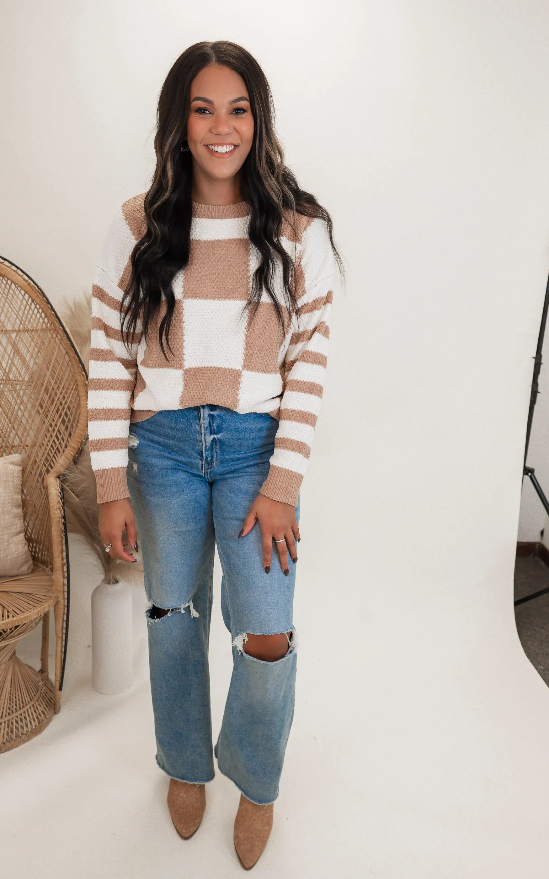 Checkmate Stripes Sweater by Salty Wave*