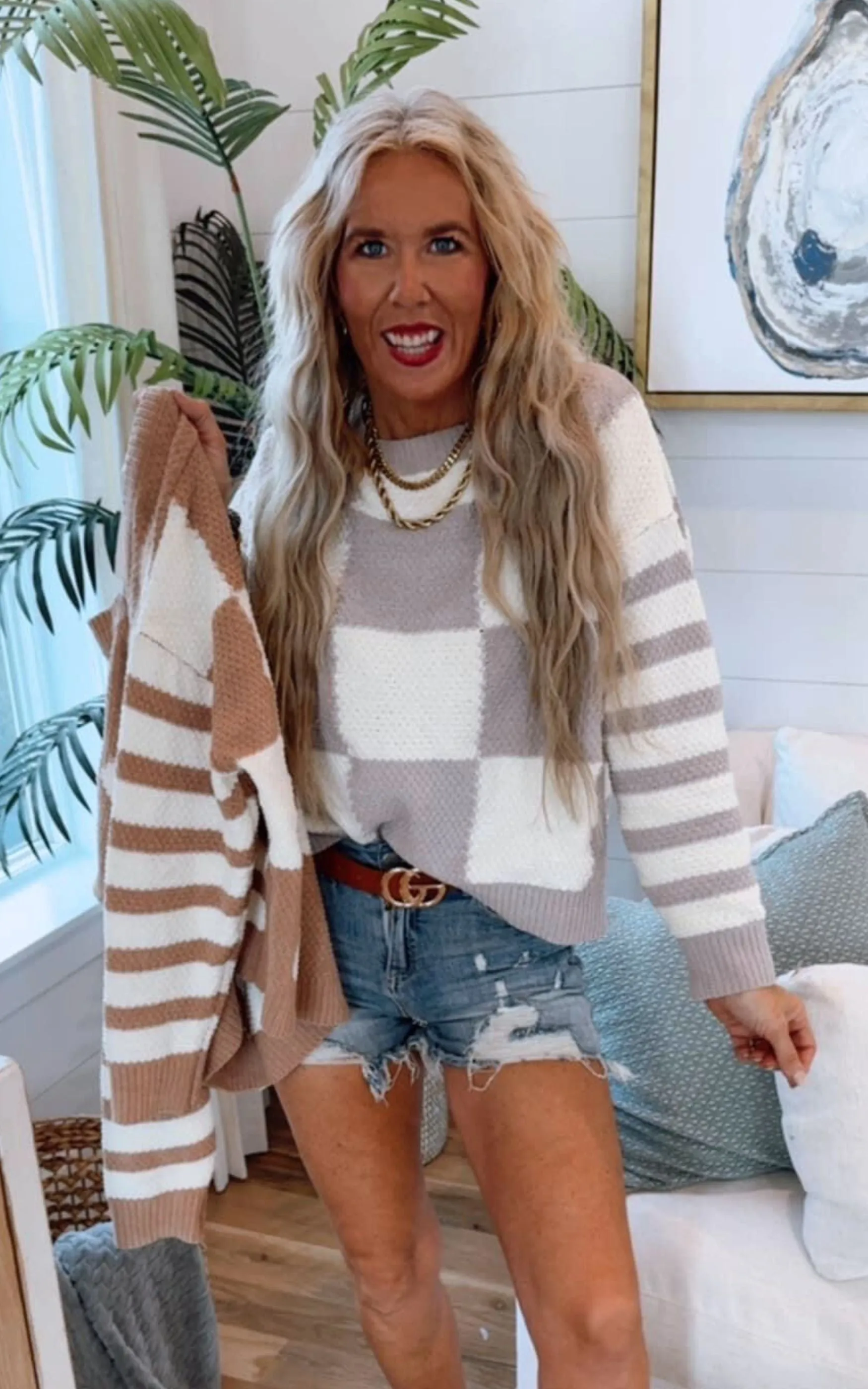 Checkmate Stripes Sweater by Salty Wave*