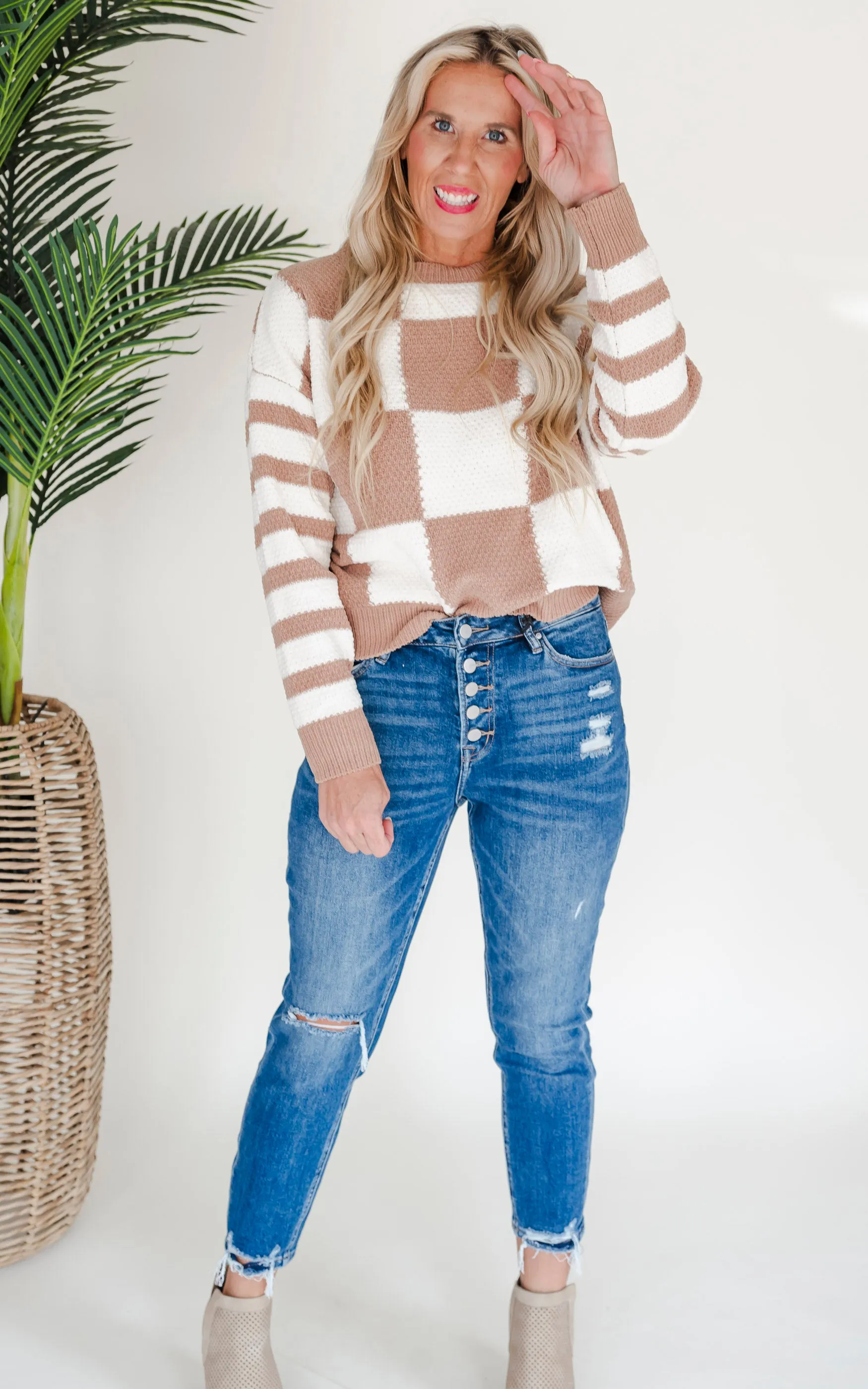 Checkmate Stripes Sweater by Salty Wave*
