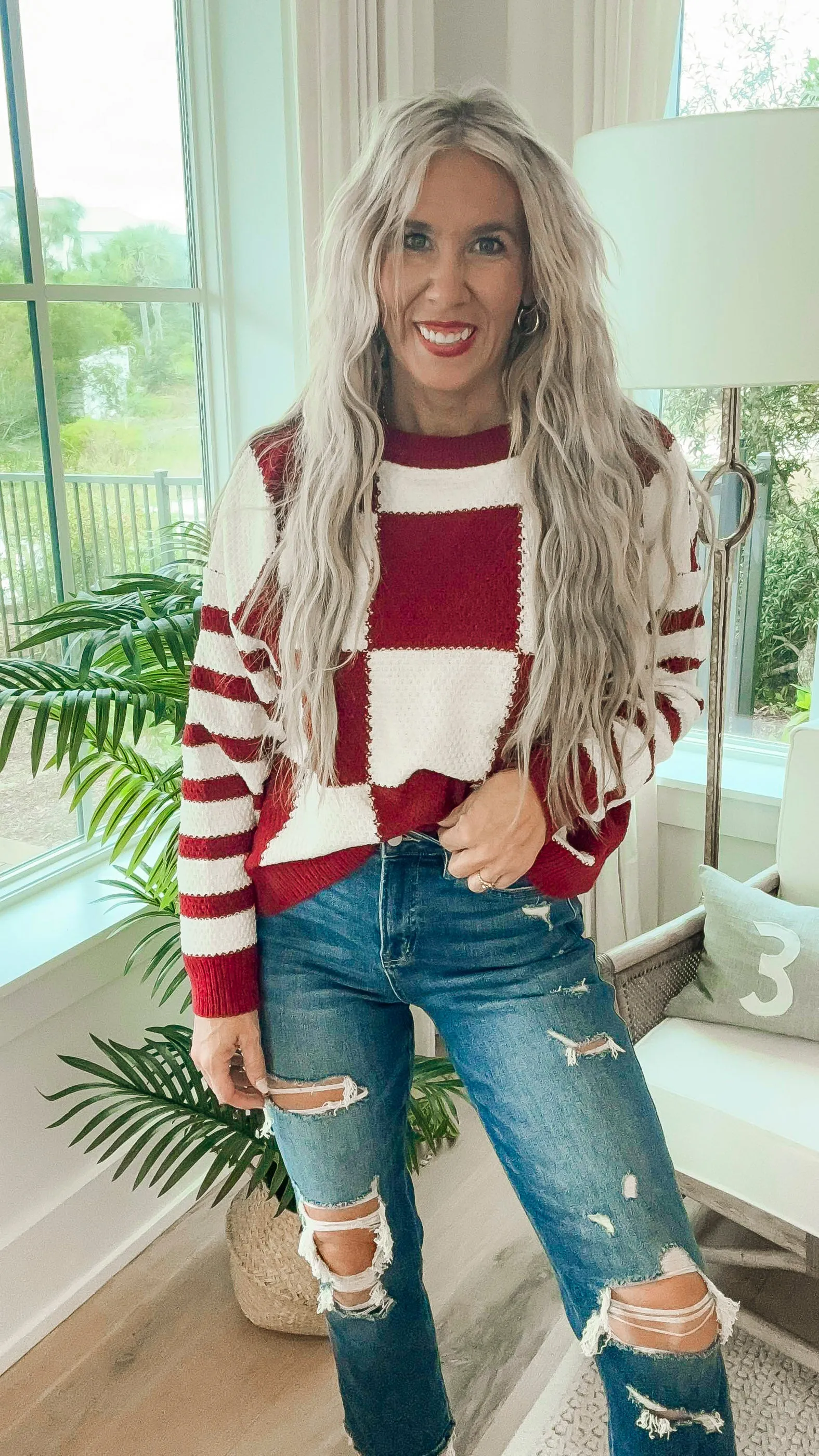 Checkmate Stripes Sweater by Salty Wave*