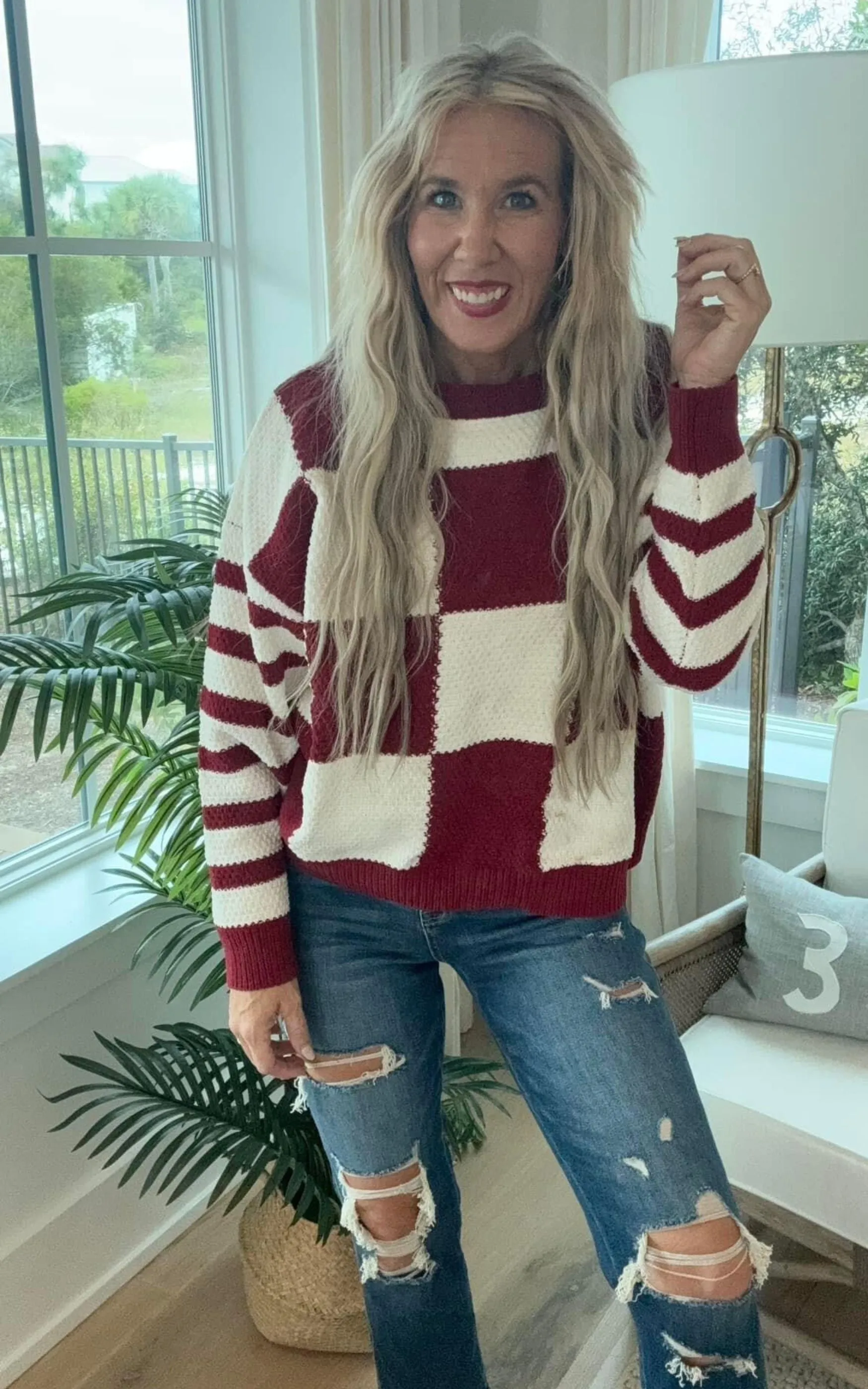 Checkmate Stripes Sweater by Salty Wave*