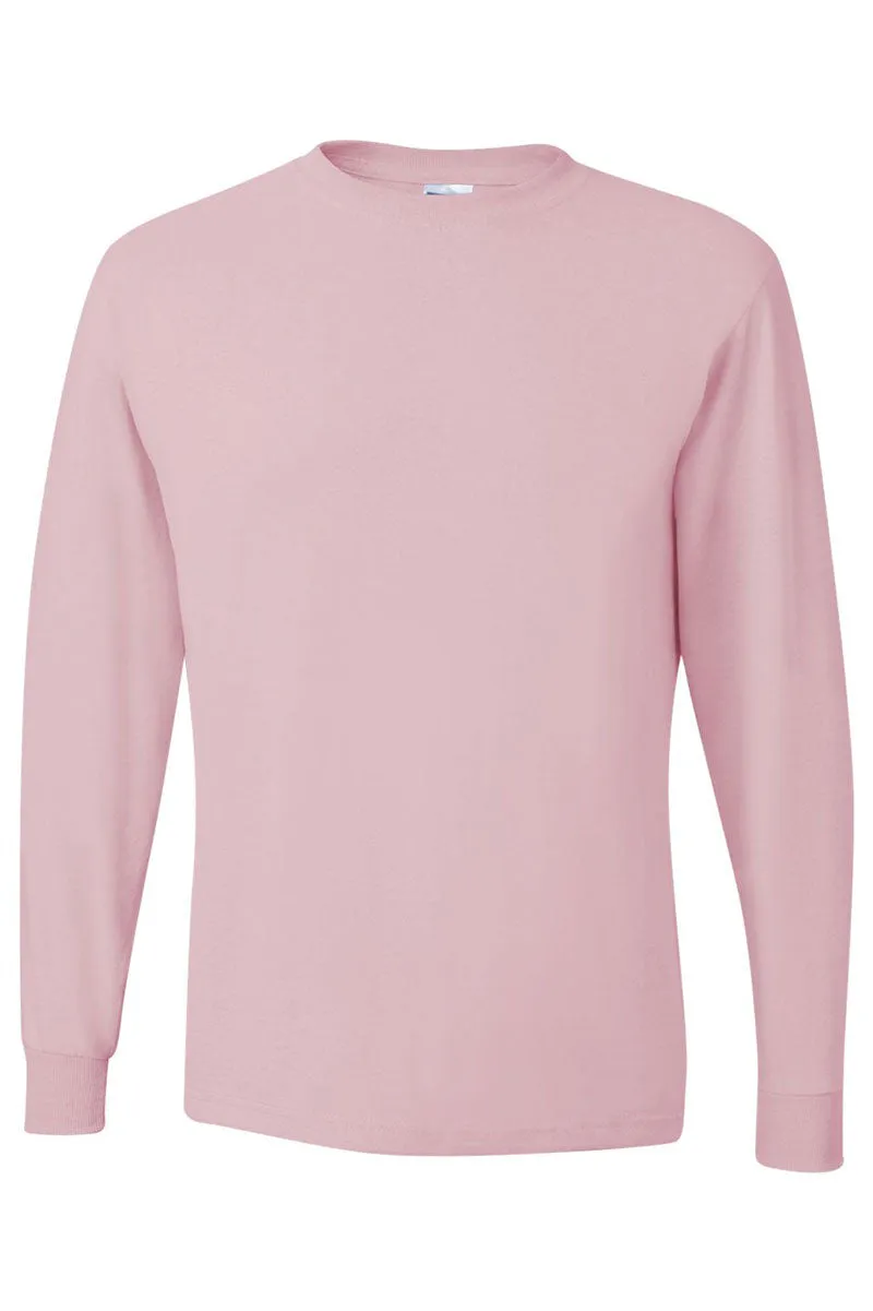 Cheetah Stacked Football Mom Red Unisex Dri-Power Long-Sleeve 50/50 Tee