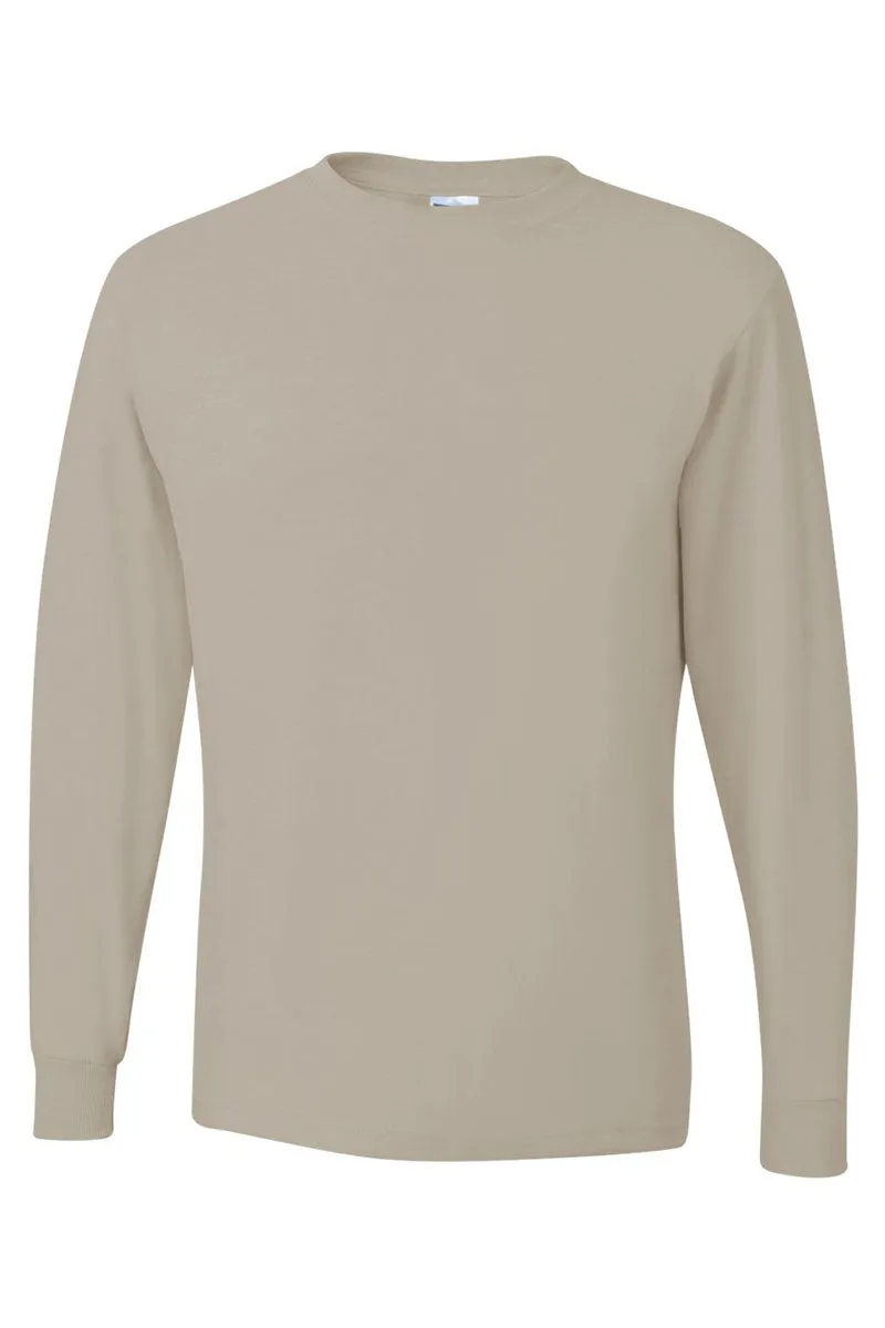 Cheetah Stacked Football Mom Red Unisex Dri-Power Long-Sleeve 50/50 Tee