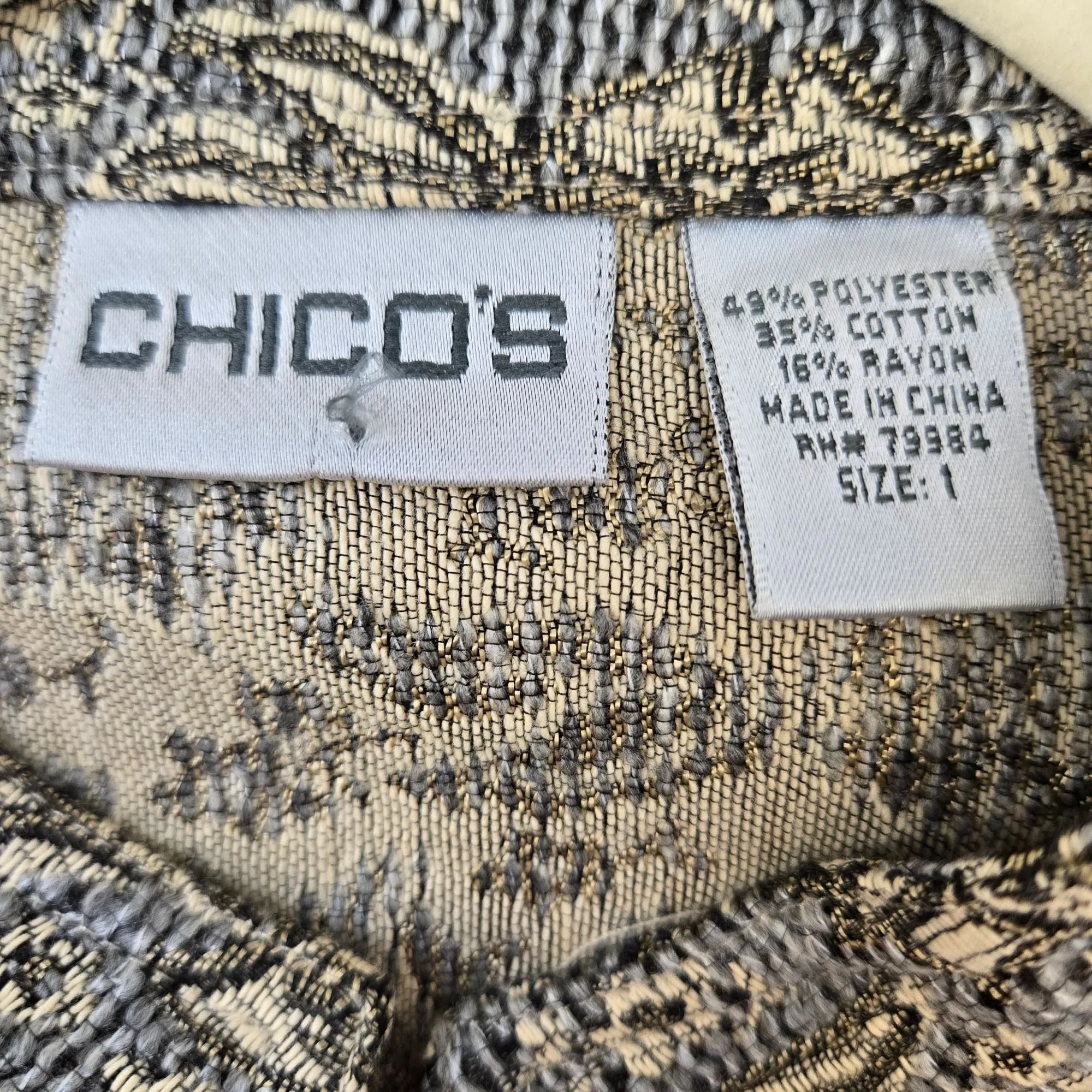 Chico's Jacquard Floral Blazer Jacket Size Chico's 1/Medium