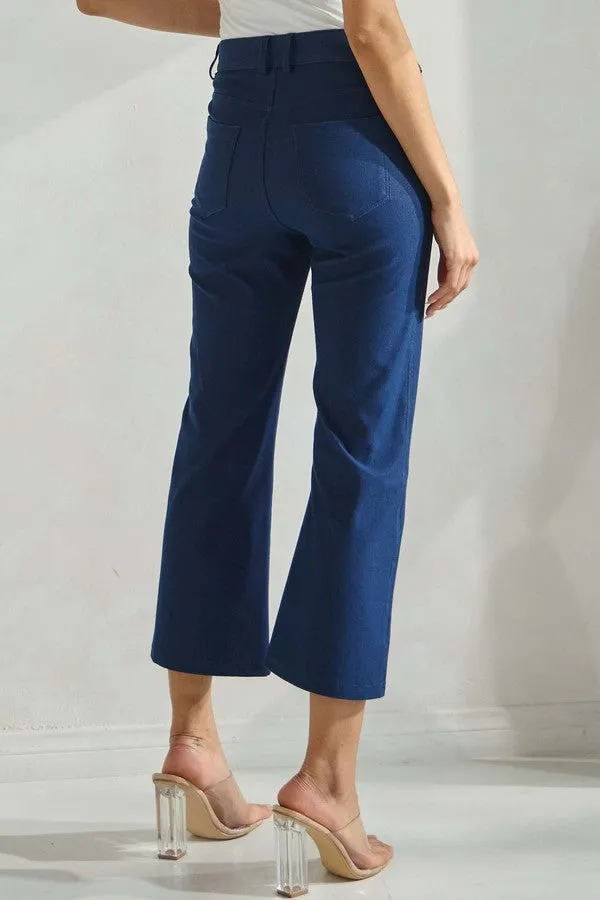 Classic Solid Straight Leg Crop Pants - Full *PREORDER*