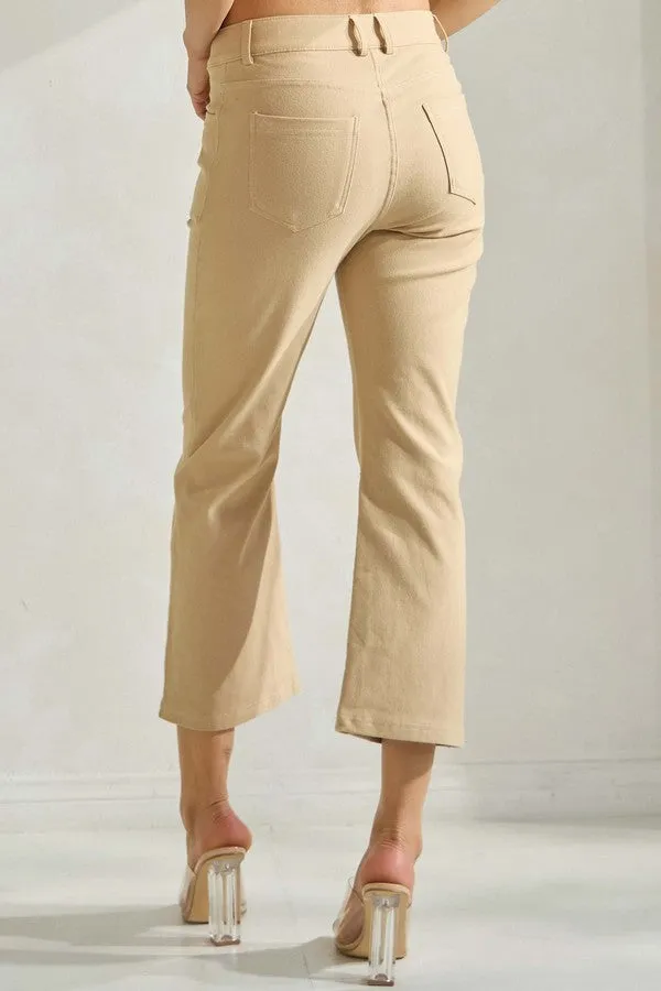 Classic Solid Straight Leg Crop Pants - Full *PREORDER*